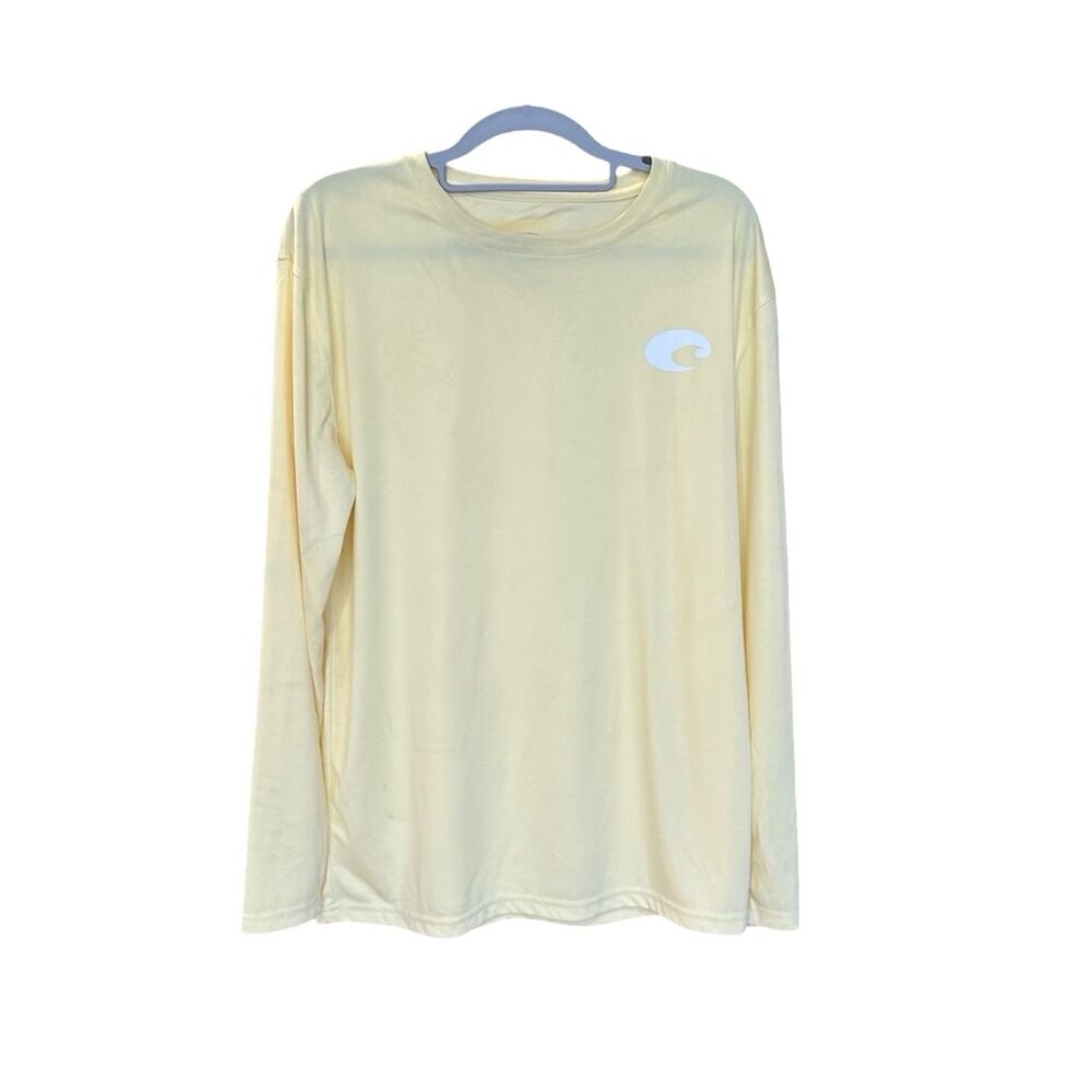Costa Men's Sun Swim Fishing Long Sleeve Tee Shirt Yellow Large *CALL-OUTS*